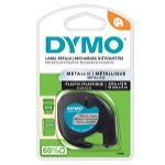 Dymo 12mm x 4m Genuine LetraTag Plastic Tape Labels - Silver